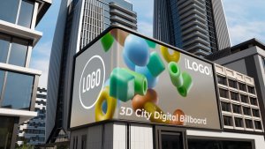 3D City Digital Billboard | MOGRT Premiere Pro template preview