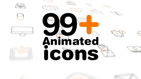 Videohive Line Icons Pack 99+ Animated Icons Infographics template preview