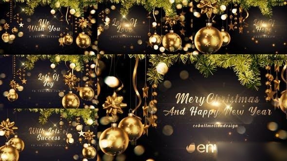Videohive Golden Christmas Wishes 4K Openers template preview