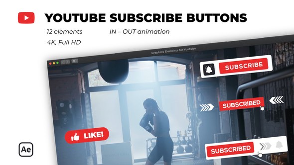 Videohive Youtube Subscribe Buttons 38168791 Elements template preview