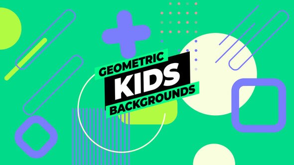 Videohive Geometric Kids Backgrounds Elements template preview