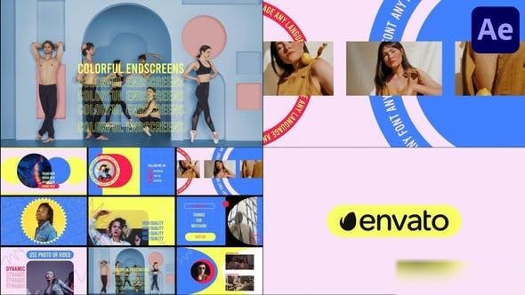 Videohive Colorful Endscreens for After Effects Openers template preview