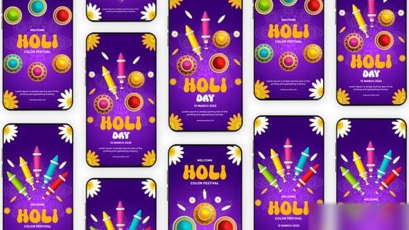 Videohive Indian Festival Holi Instagram Story 56555697 Elements template preview