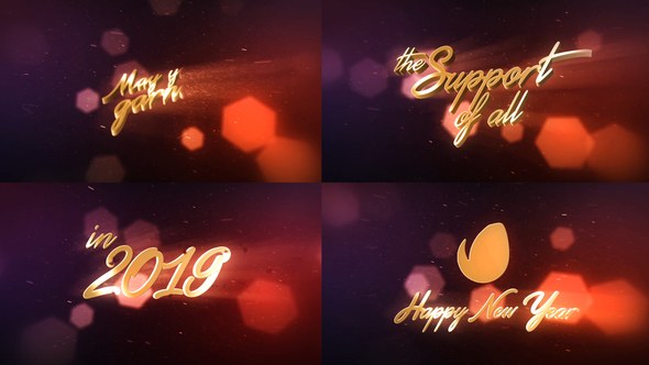 New Year Wishes | 3D Logo Text Video Displays template preview