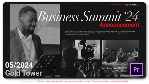 Business Summit Announcement Premiere Pro template preview