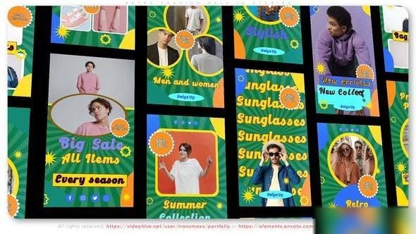 Videohive Retro Fashion Sale IG Stories Openers template preview