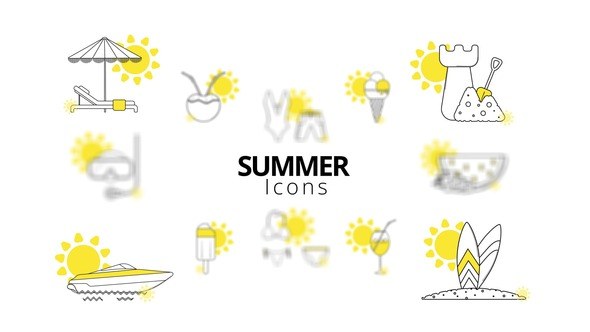Videohive Summer Icons Elements template preview