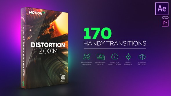 Videohive Distortion Zoom Transitions 21507643 Elements template preview
