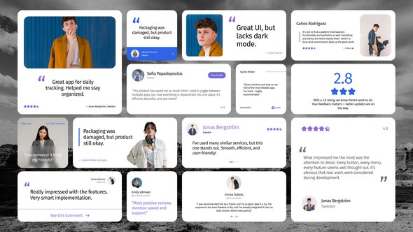 Videohive Rating & Reviews UI Widget Titles template preview