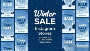 Videohive Winter Season Sale Instagram Stories Openers template preview