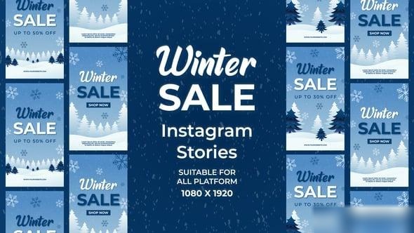 Videohive Winter Season Sale Instagram Stories Openers template preview