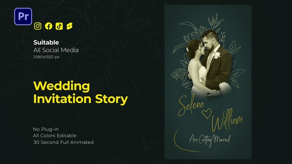 Wedding Invitation Story Premiere Pro template preview