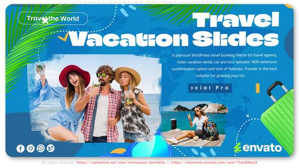 Videohive Travel Vacation Holiday Slideshow Openers template preview