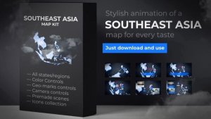 Videohive Southeast Asia Animated Map - Southeastern Asia Map Kit Easter template preview