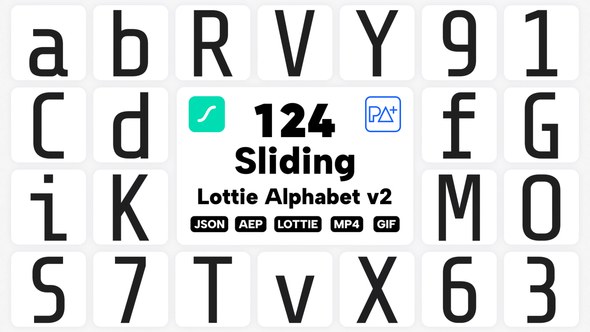 Videohive Sliding Lottie Alphabet V2 Elements template preview
