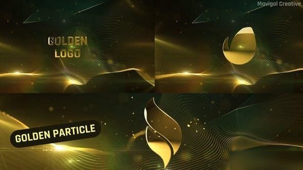 Videohive Simple Golden Particle Logo Animation Logo Stings template preview