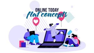 Online Today - Flat Concept Video Displays template preview