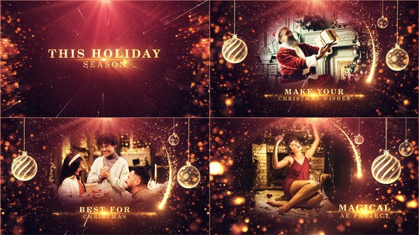 Merry Christmas Titles & Slideshow Video Displays template preview