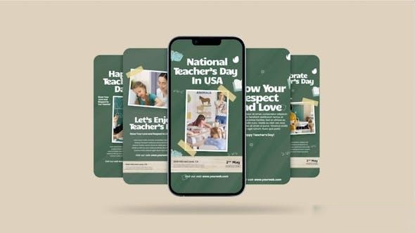 Videohive World Teacher Day Instagram Facebook Story Openers template preview