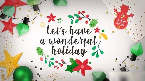 Videohive Christmas Paper Greetings Card Openers template preview