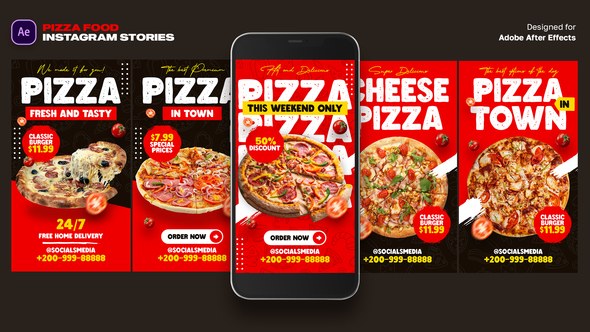 Videohive Pizza Food Instagram Stories Product Promo template preview