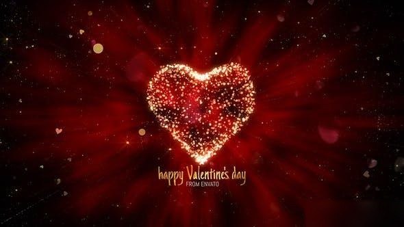 Videohive Perfect Happy Valentines Day Heart Greetings With Glitter. Logo Stings template preview