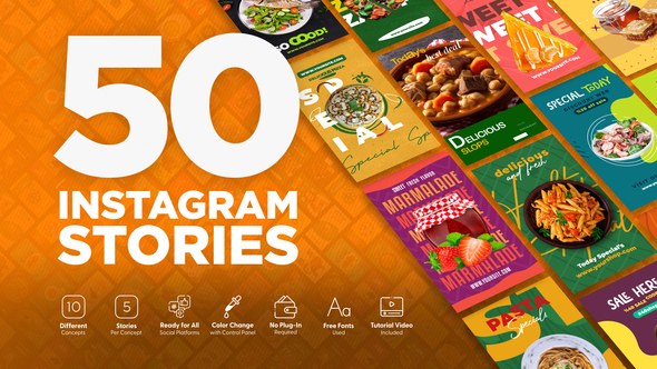 Videohive Food Instagram Stories 44112541 Product Promo template preview