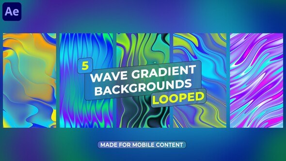 Videohive Wave Gradient Backgrounds Elements template preview