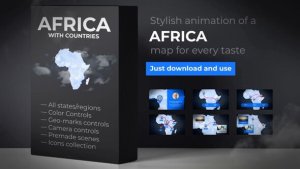 Videohive Africa Animated Map - Africa Map Kit Video Displays template preview