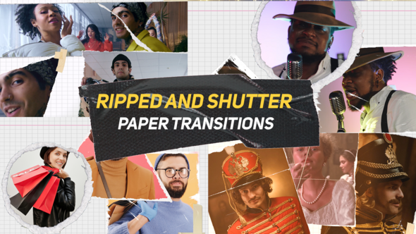 Videohive Ripped and Shutter Paper Transitions 56194530 Elements template preview