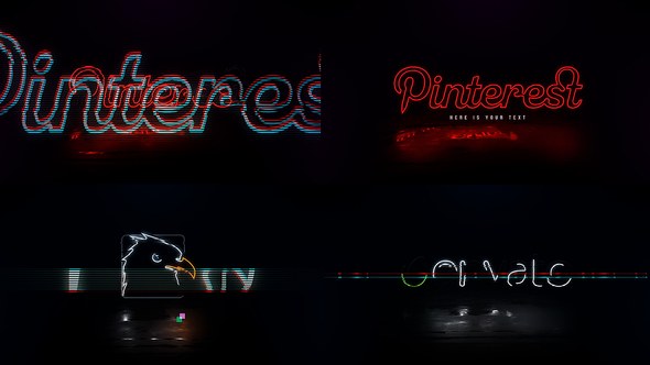 Videohive Neon Glitchy Logo Logo Stings template preview