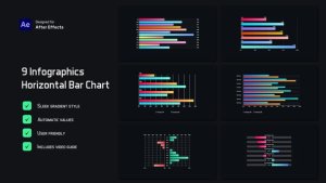 Videohive Gradient Horizontal Bar Infographics Infographics template preview