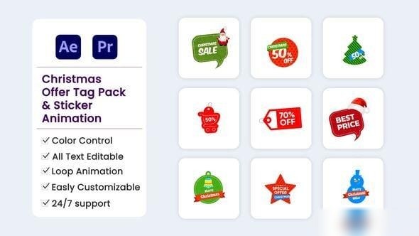 Videohive Christmas Offer Tag pack