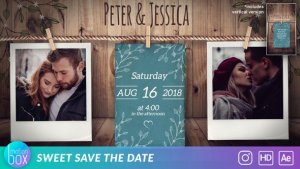 Sweet Save the Date Video Displays template preview