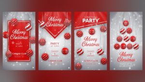 Videohive White Christmas Instagram Stories Openers template preview