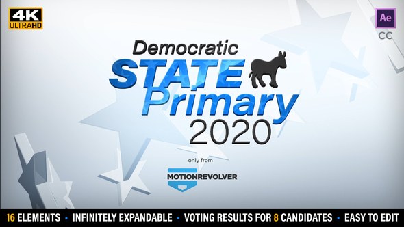 Democratic or Republican State Primary Election Results Kit Video Displays template preview