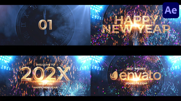 Videohive Happy New Year Countdown for After Effects Titles template preview