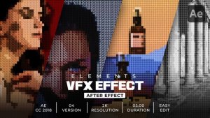 8-Bit Number & Grid Effects Elements template preview