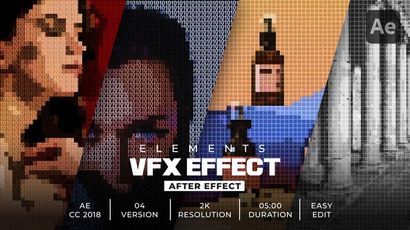8-Bit Number & Grid Effects Elements template preview