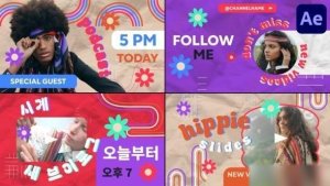 Videohive Hippie Youtube Slides for After Effects Openers template preview