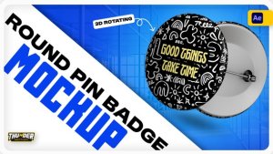 Videohive 3D Rotating Round Pin Badge Mockup Video Product Promo template preview