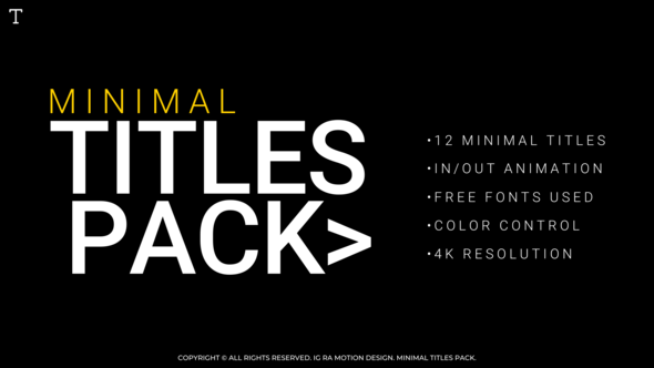 Videohive Minimal Titles 54252231 Titles template preview