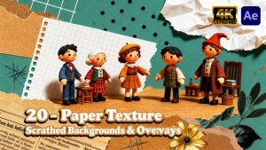 Videohive Paper Scratched Texture Overlays вЂ“ Vintage Grunge Surface Pack Elements template preview