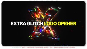 Videohive Extra Glitch Logo Opener Logo Stings template preview