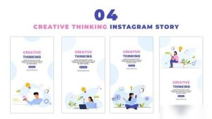 Videohive Creative Thinking Flat Character Instagram Story Elements template preview