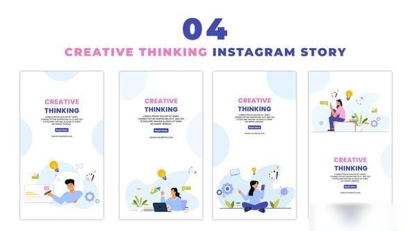 Videohive Creative Thinking Flat Character Instagram Story
