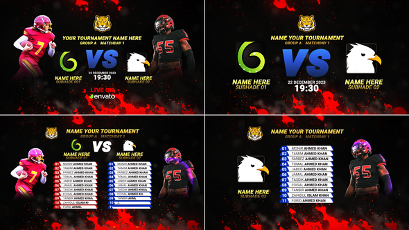 Videohive Sports Team Broadcast Pack // Football Scoreboard Team vs card Broadcast-packages template preview