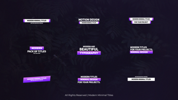 Videohive Modern Minimal Titles 52826223 Titles template preview