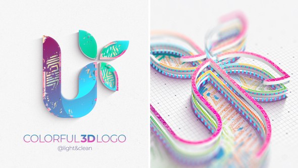 Videohive Colorful 3D Logo Reveal Logo Stings template preview