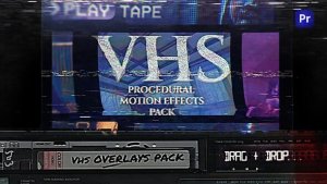 Procedural Distortion Effects For Premiere Pro : VHS Overlays, VCR, Retro CRT, Old TV Filters Premiere Pro template preview